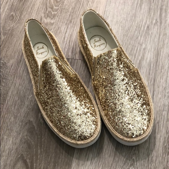 Jack Rogers Shoes - Jack Rogers gold glitter slip on sneakers
